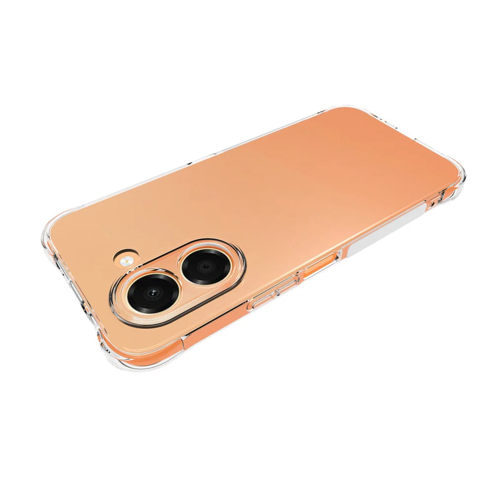 WANLONFENG for Honor X7e 4G WL2 Series TPU Case 2.0mm Phone Cover with 2Pcs Tempered Glass Films - Transparent - 3