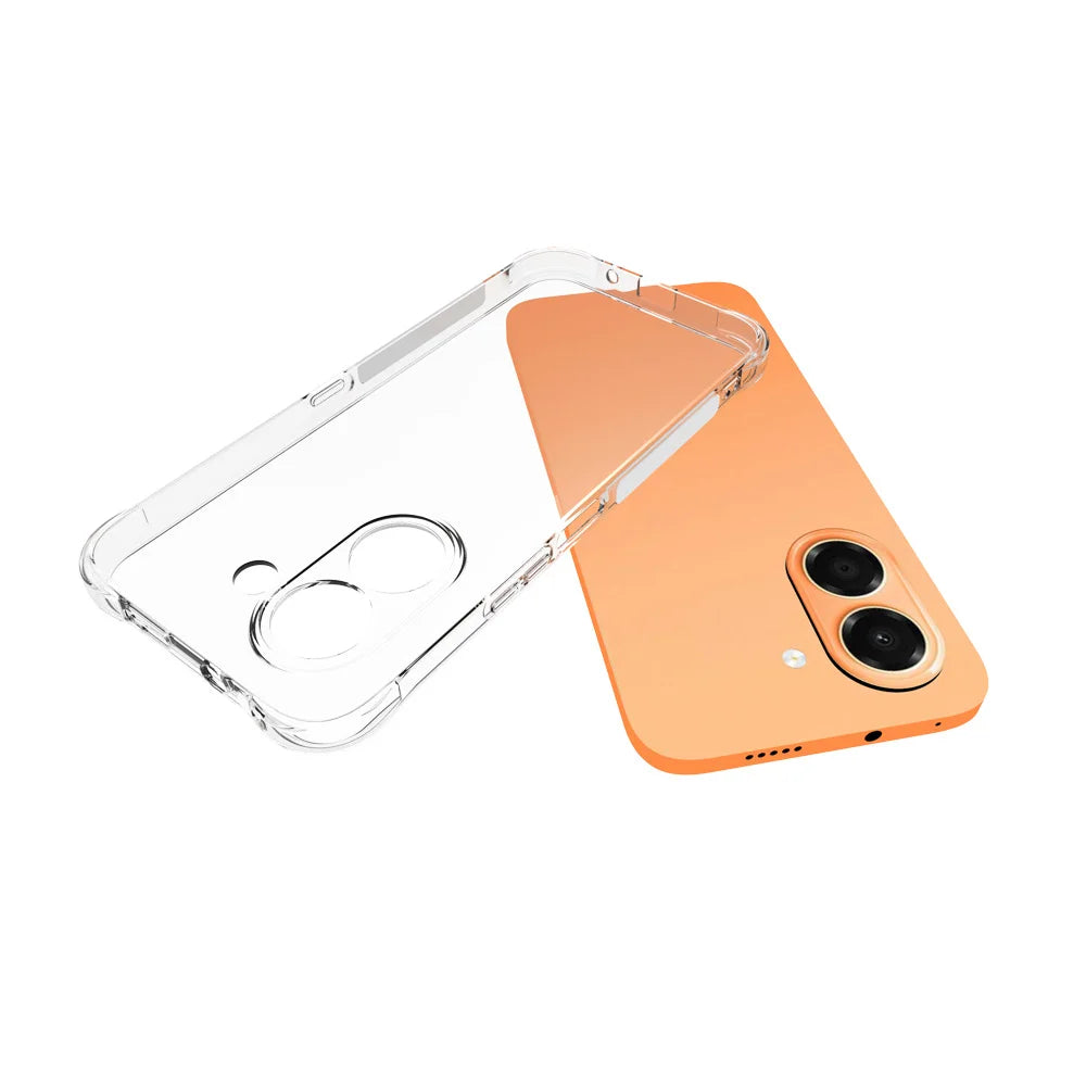 WANLONFENG for Honor X7e 4G WL2 Series TPU Case 2.0mm Phone Cover with 2Pcs Tempered Glass Films - Transparent - 5