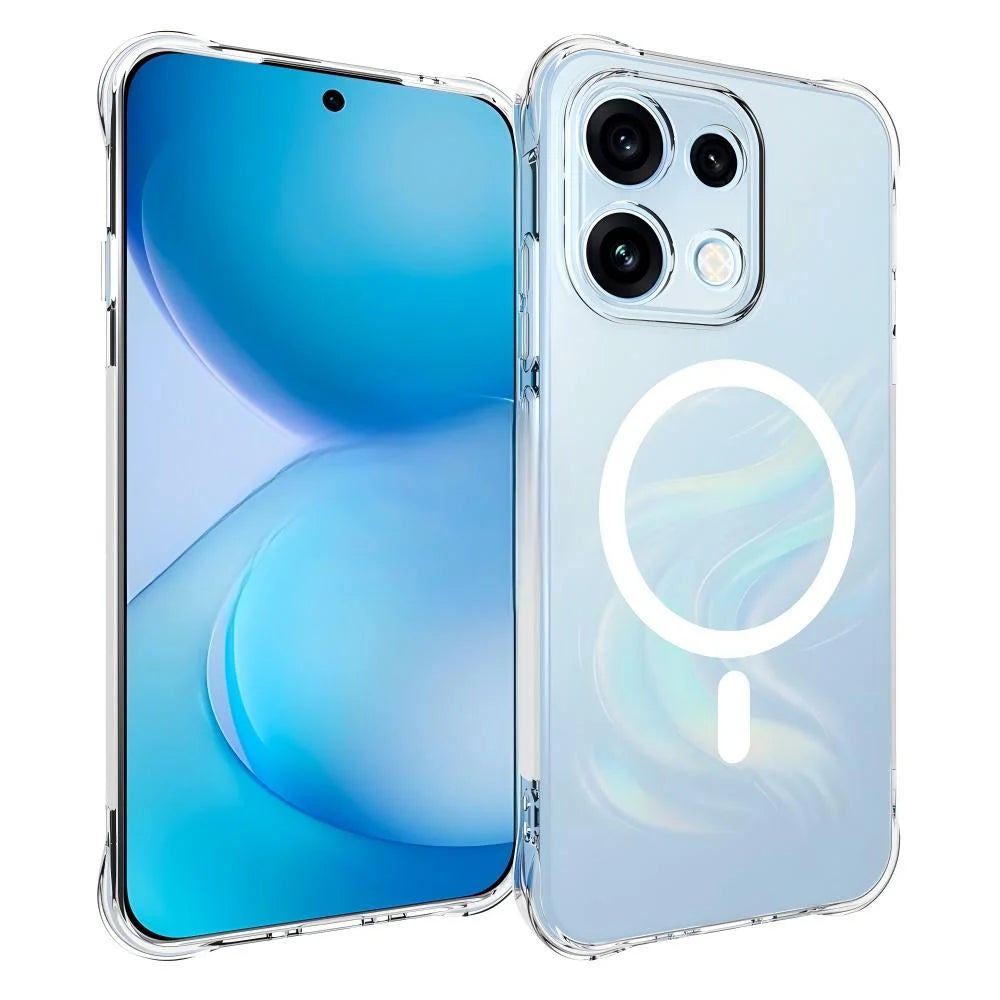 WANLONFENG for Oppo Reno16 FS 5G / Oppo Reno16 F 5G WL2 Series 2.0mm Magnetic Case Clear TPU Phone Back Cover with Screen Film - Transparent - 2