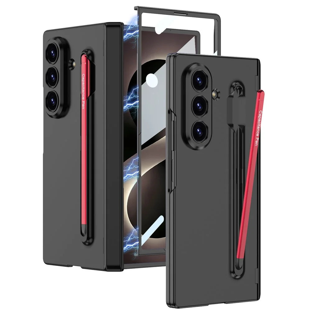 GKK for Samsung Galaxy Z Fold8 Ultra Case Magnetic Hinge PC Phone Cover with Tempered Glass Screen Film - Black - 1