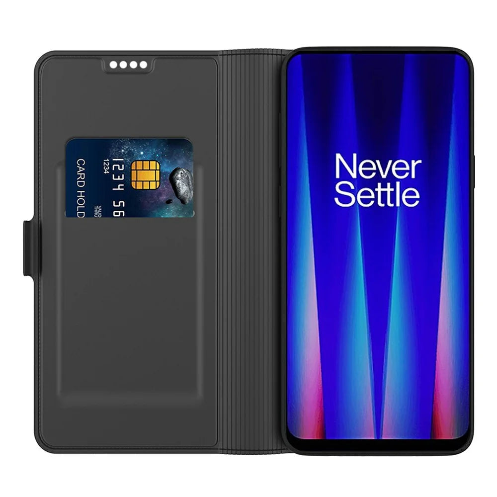 For OnePlus Turbo 6X Pro 5G Case Shockproof TPU Inner Shell Leather Phone Cover Card Slot - Black - 2
