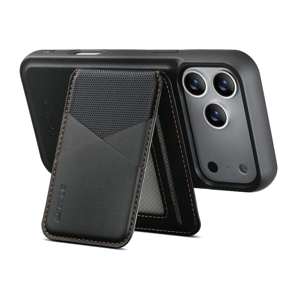 ESEBLE LE6 for iPhone 17 Pro Max Magnetic Case with Detachable RFID Blocking Card Holder PU Leather + TPU Phone Cover - Black - 4