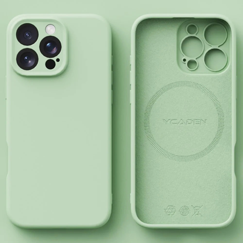 YCADEN For iPhone 16 Pro Max Magnetic Case Precise Cutouts TPU Phone Back Cover - Grass Green - 2