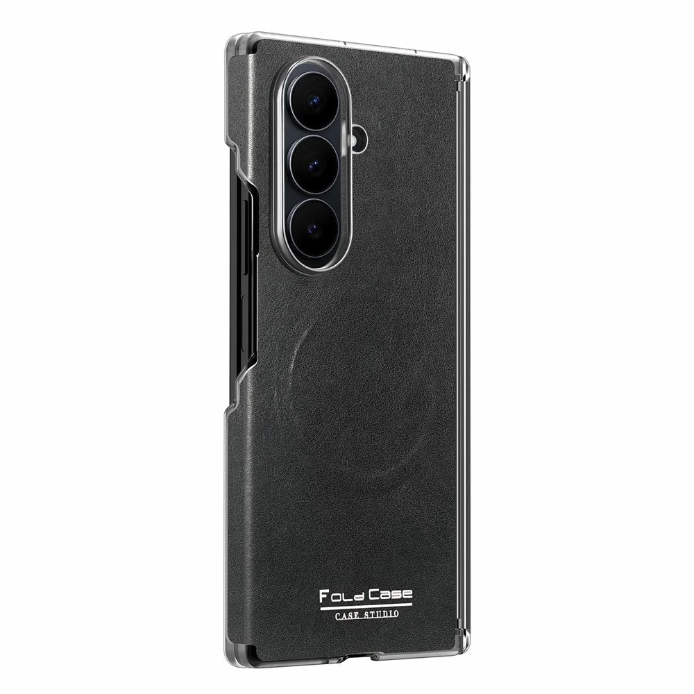 For Samsung Galaxy Z Fold8 Ultra Magnetic Case PU Leather Dual-Axis Shockproof Phone Cover - Black - 2