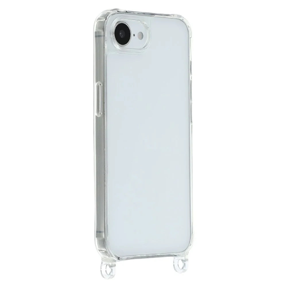 For iPhone 17e / 16e Case PC+TPU 1.5mm Clear Phone Cover with Lanyard Holes - Transparent - 2