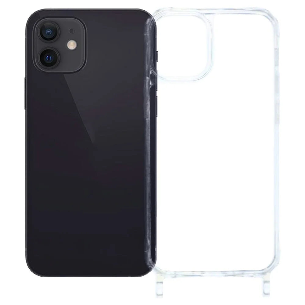 For iPhone 11 Case PC+TPU 1.5mm Clear Phone Cover with Lanyard Holes - Transparent - 1