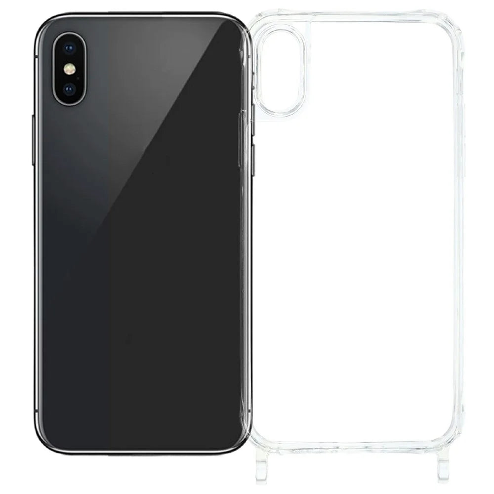 For iPhone XS Max 6.5 inch Case PC+TPU 1.5mm Clear Phone Cover with Lanyard Holes - Transparent - 1
