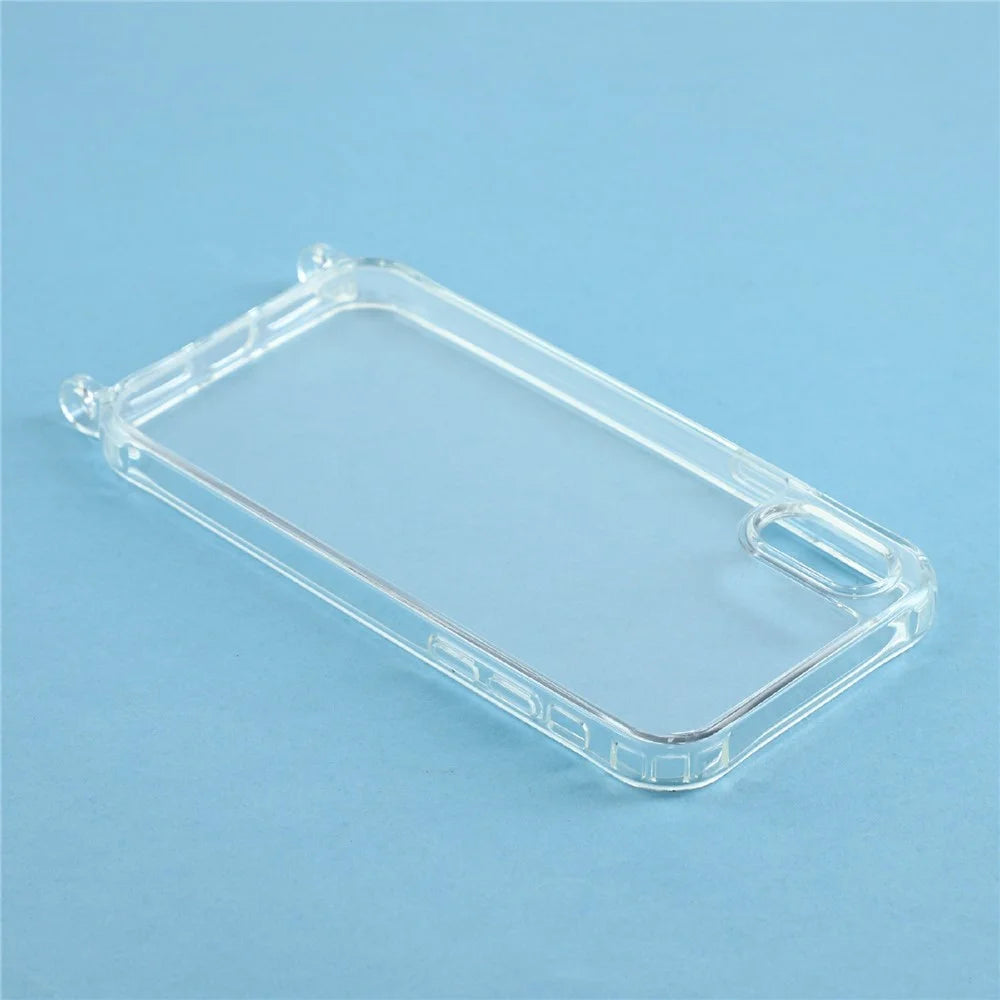 For iPhone XS Max 6.5 inch Case PC+TPU 1.5mm Clear Phone Cover with Lanyard Holes - Transparent - 5