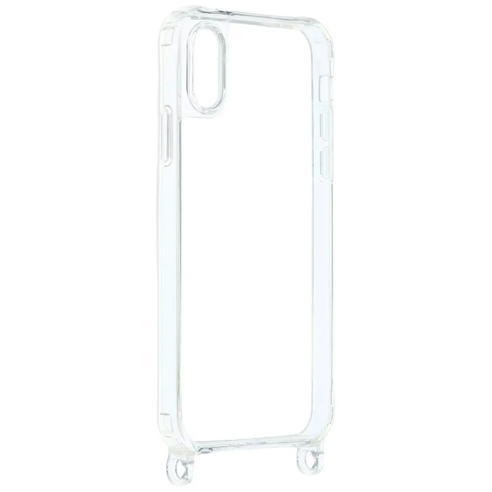 For iPhone XR 6.1 inch Case PC+TPU 1.5mm Clear Phone Cover with Lanyard Holes - Transparent - 3