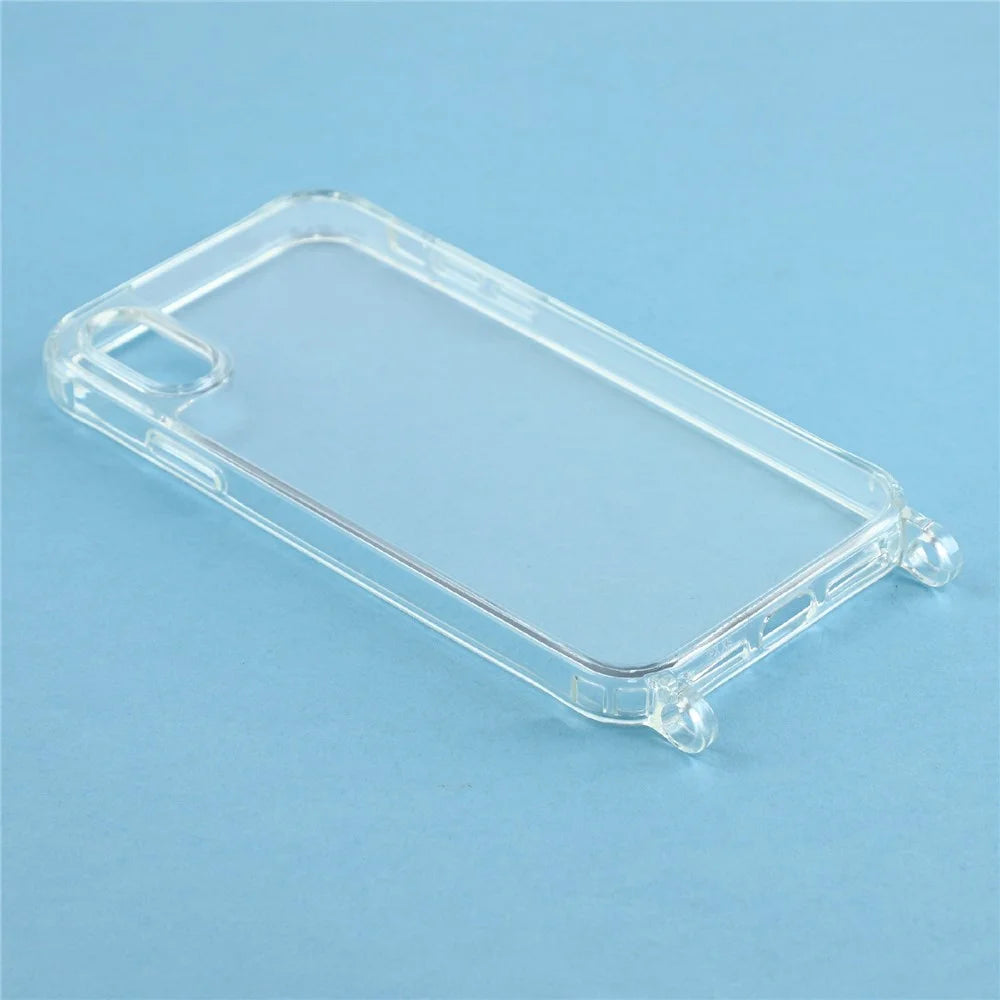 For iPhone XR 6.1 inch Case PC+TPU 1.5mm Clear Phone Cover with Lanyard Holes - Transparent - 4