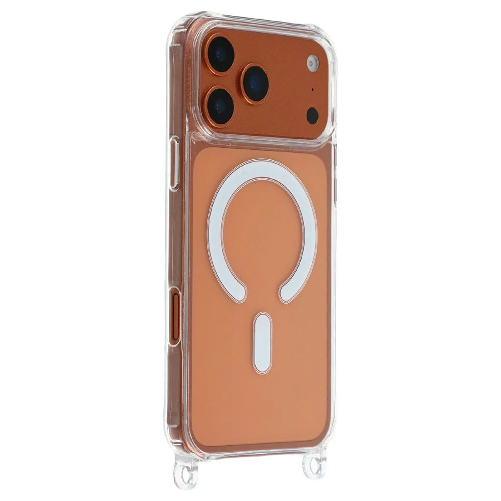 For iPhone 17 Pro Max Case Compatible with MagSafe TPU+PC 1.5mm Clear Phone Cover with Lanyard Holes - Transparent - 2
