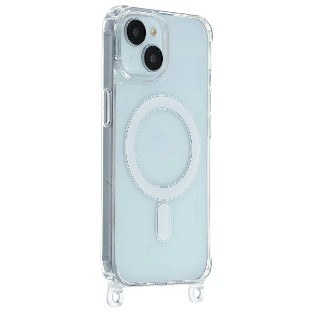 For iPhone 15 Case Compatible with MagSafe TPU+PC 1.5mm Clear Phone Cover with Lanyard Holes - Transparent - 2