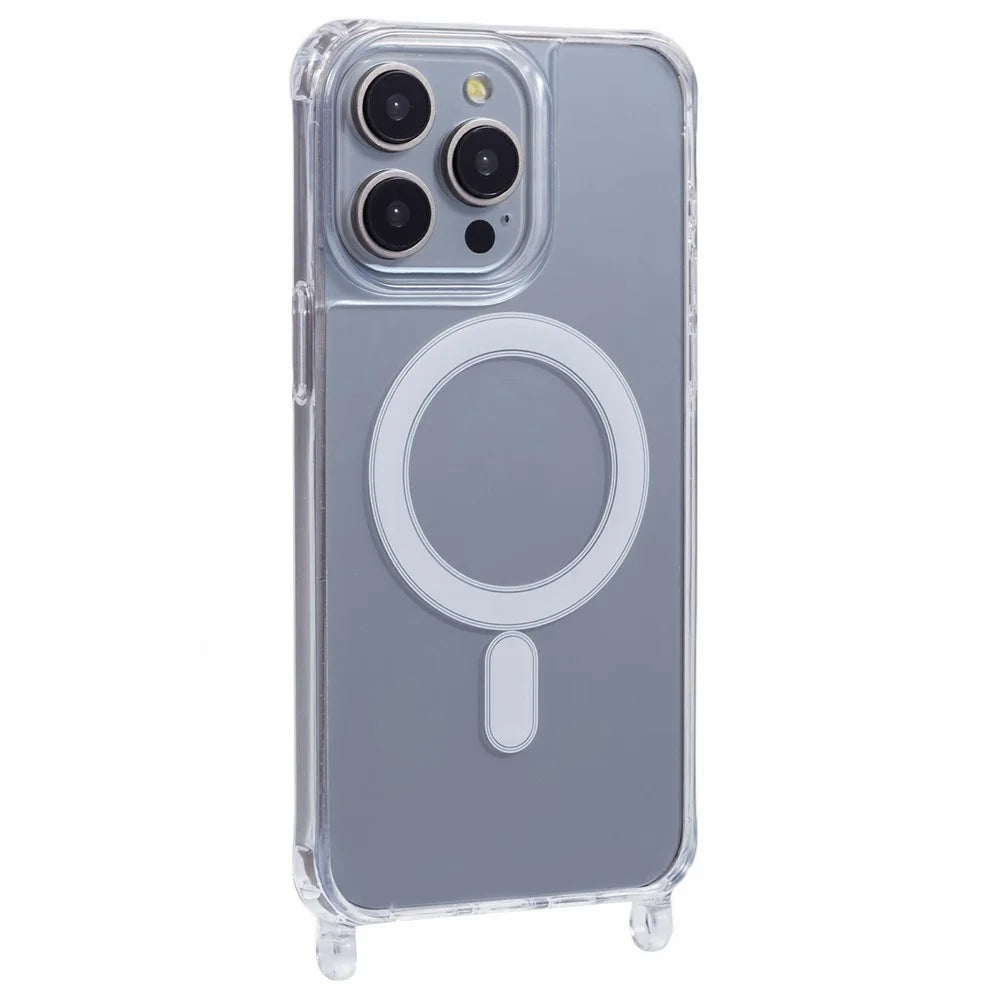 For iPhone 11 Pro Max Case Compatible with MagSafe TPU+PC 1.5mm Clear Phone Cover with Lanyard Holes - 1