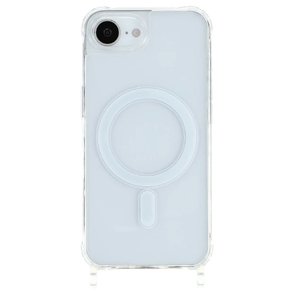Magnetic Case For iPhone SE (2022) / SE (2020) / iPhone 8 4.7 inch / iPhone 7 4.7 inch , TPU+PC 1.5mm Clear Phone Cover with Lanyard Holes - Transparent - 1