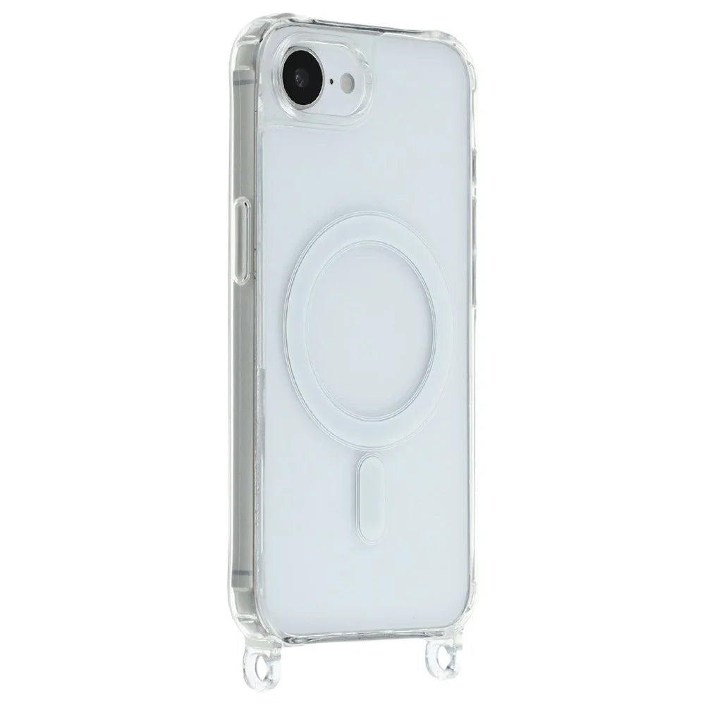 Magnetic Case For iPhone SE (2022) / SE (2020) / iPhone 8 4.7 inch / iPhone 7 4.7 inch , TPU+PC 1.5mm Clear Phone Cover with Lanyard Holes - Transparent - 2