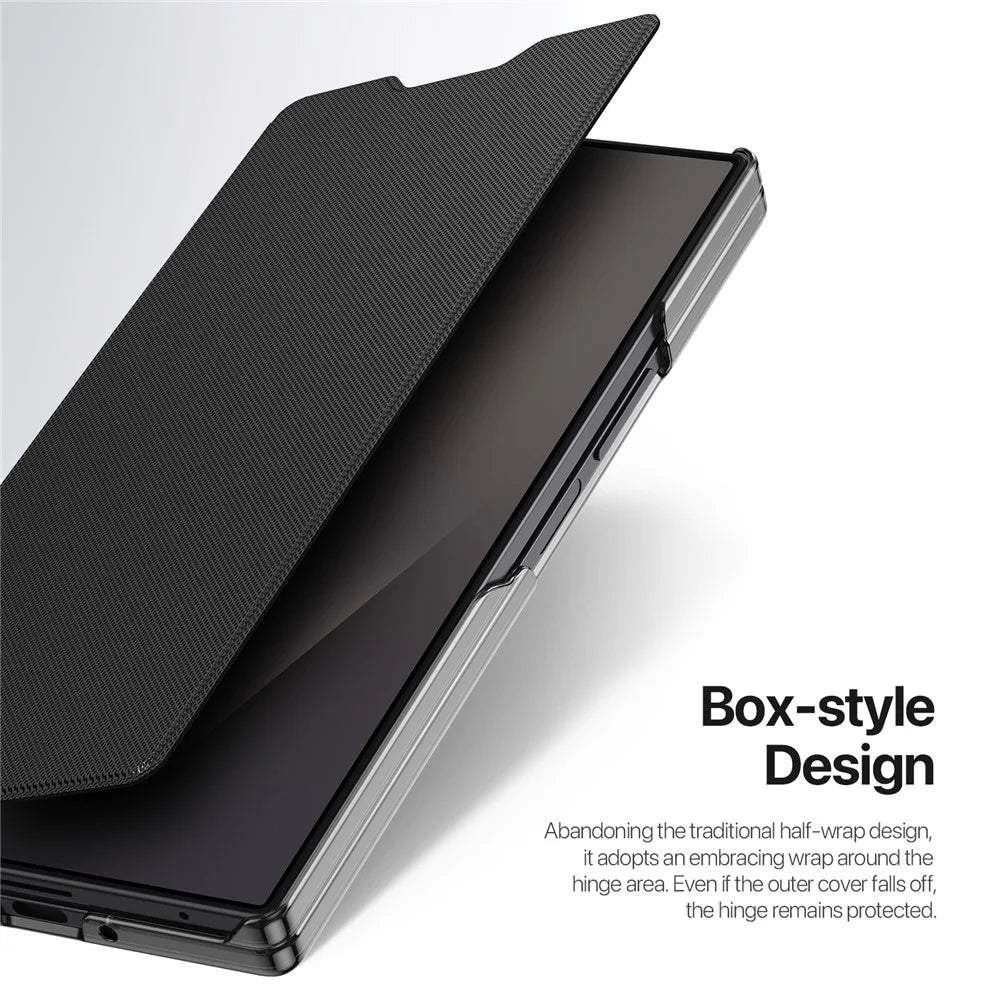DUX DUCIS Fort Series for Samsung Galaxy Z Fold8 Ultra Case PU Leather Flip Phone Cover with Card Slot - Black - 7