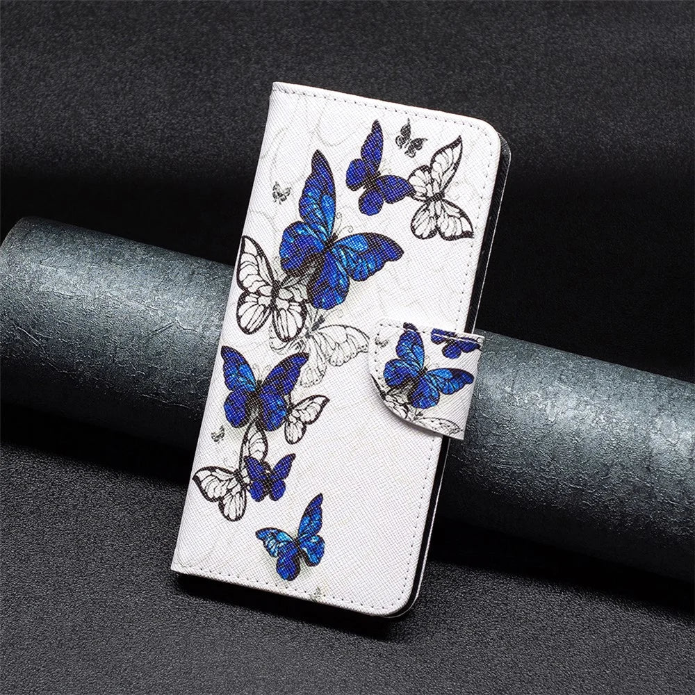 For Samsung Galaxy A34 5G Leather Case Pattern Printing Wallet Stand Flip Mobile Cover - Butterflies - 4