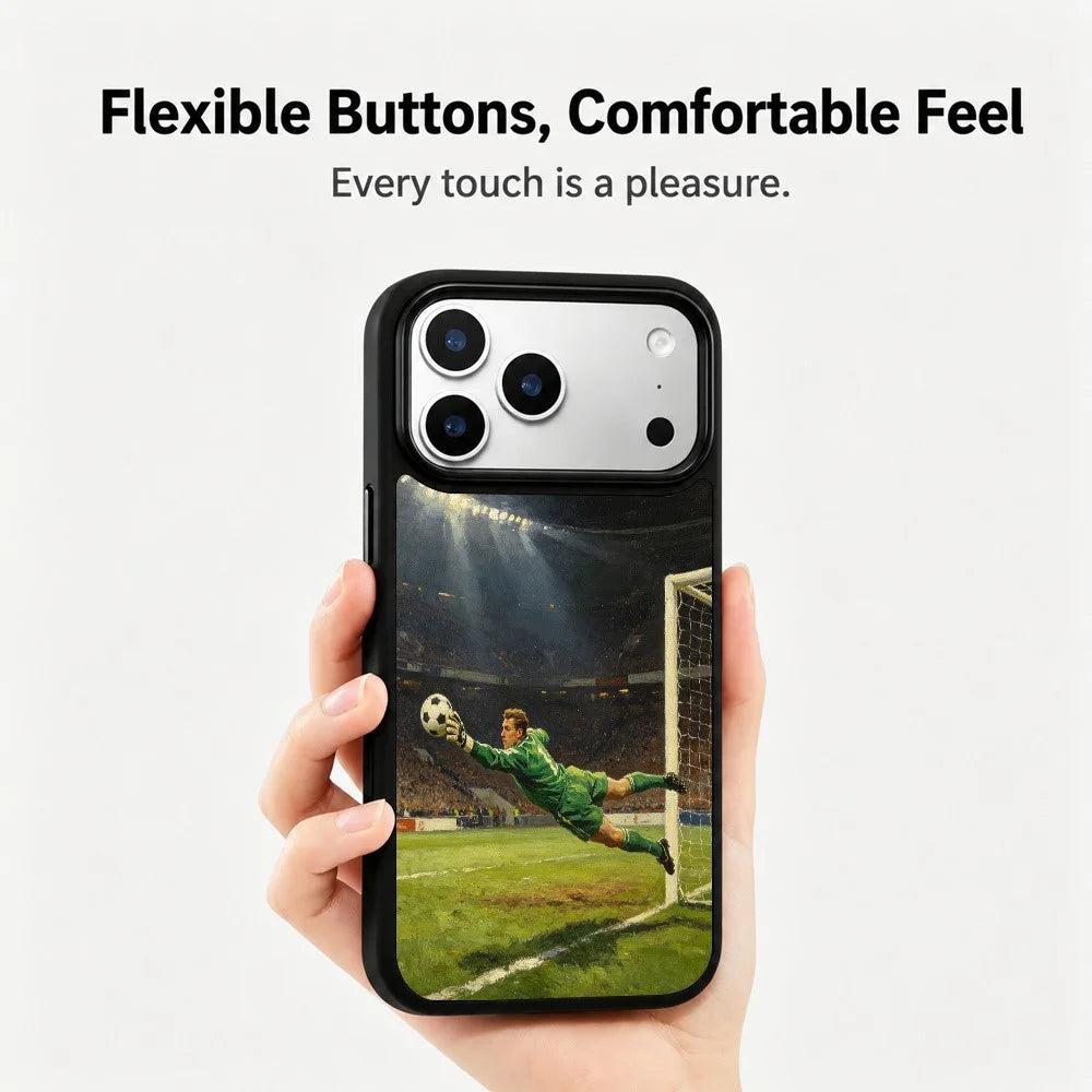 For iPhone 18 Pro Max / 17 Pro Max Magnetic Case Football Pattern UV Printing PC + Silicone Phone Cover - ZQ00001 - 2