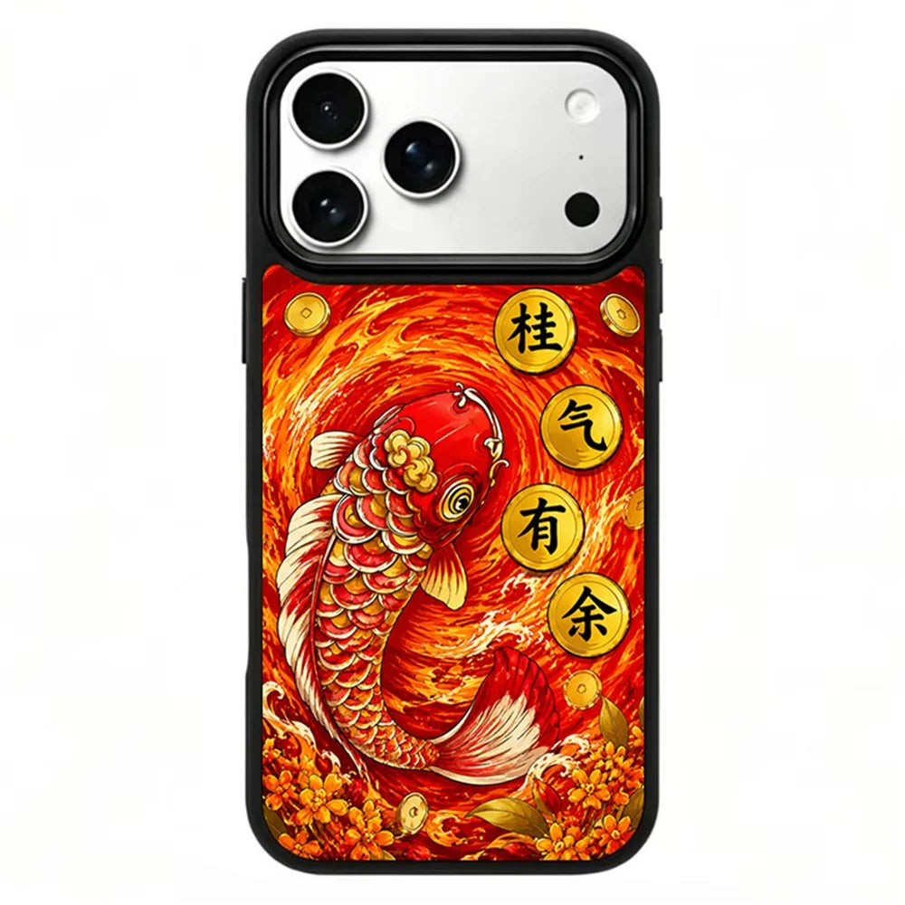 For iPhone 18 Pro Max / 17 Pro Max Magnetic Case Five Elements Fire Art Series UV Printing PC + Silicone Phone Cover - H00001 - H00001 - 1