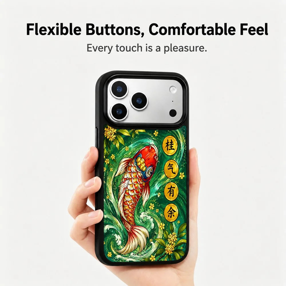 For iPhone 18 Pro Max / 17 Pro Max Magnetic Case Five Elements Wood Art Series UV Printing PC + Silicone Phone Cover - M00001 - 2