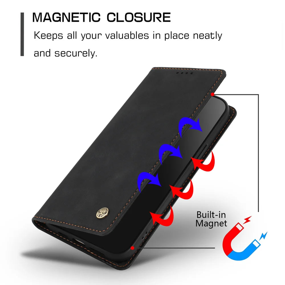 For Samsung Samsung Galaxy A18 4G Case HX RFID Blocking Wallet Stand Leather Flip Phone Cover - Black - 3