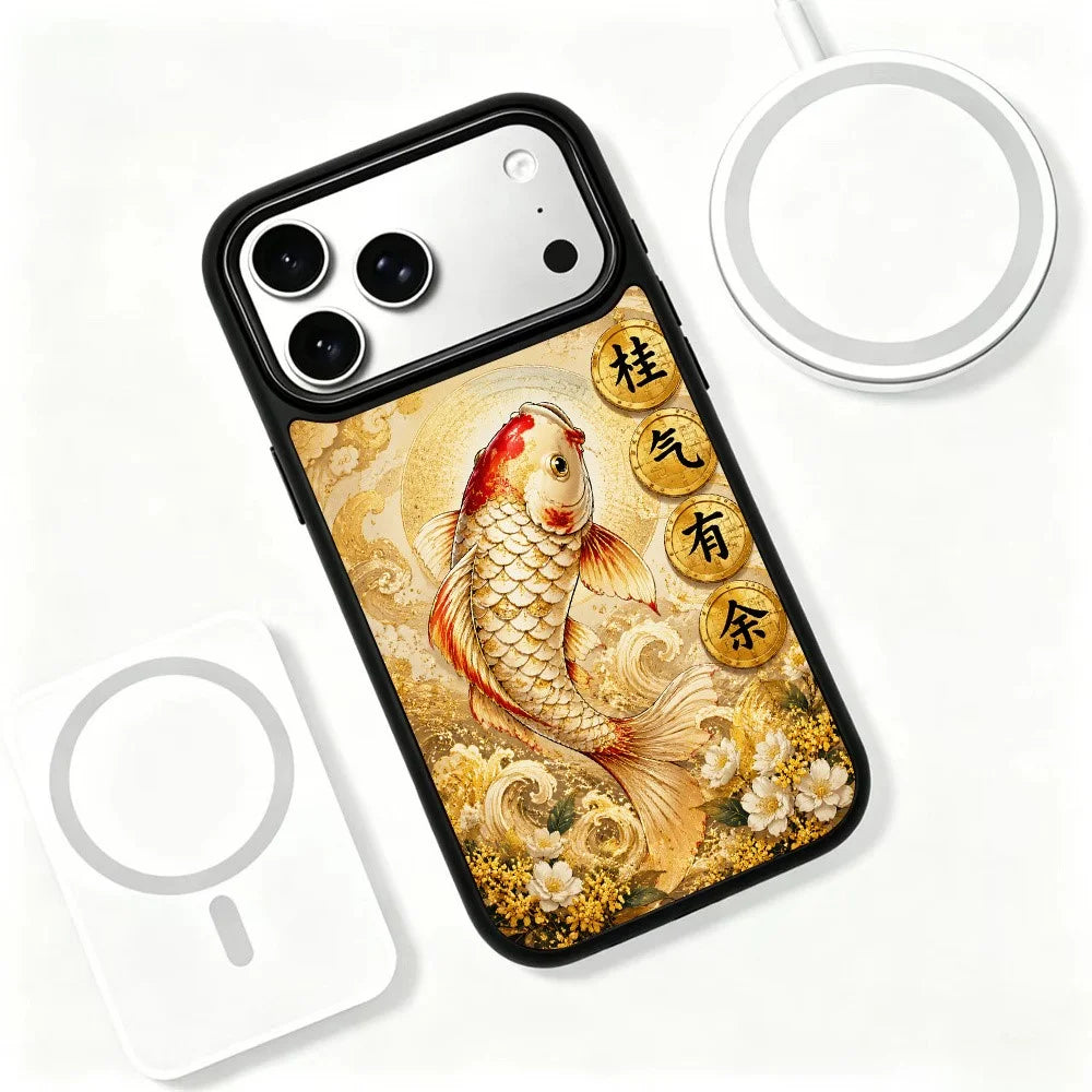 For iPhone 18 Pro / 17 Pro Magnetic Case Five Elements Metal Art Series UV Printing PC + Silicone Phone Cover - J00001 - 3