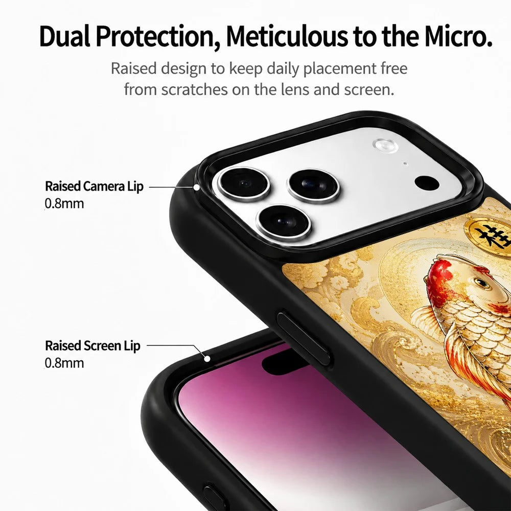 For iPhone 18 Pro / 17 Pro Magnetic Case Five Elements Metal Art Series UV Printing PC + Silicone Phone Cover - J00001 - 5