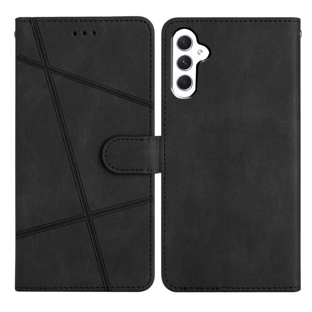 For Samsung Galaxy A18 4G Case Crazy Horse Texture PU Leather Wallet Stand Phone Cover - Black - 1