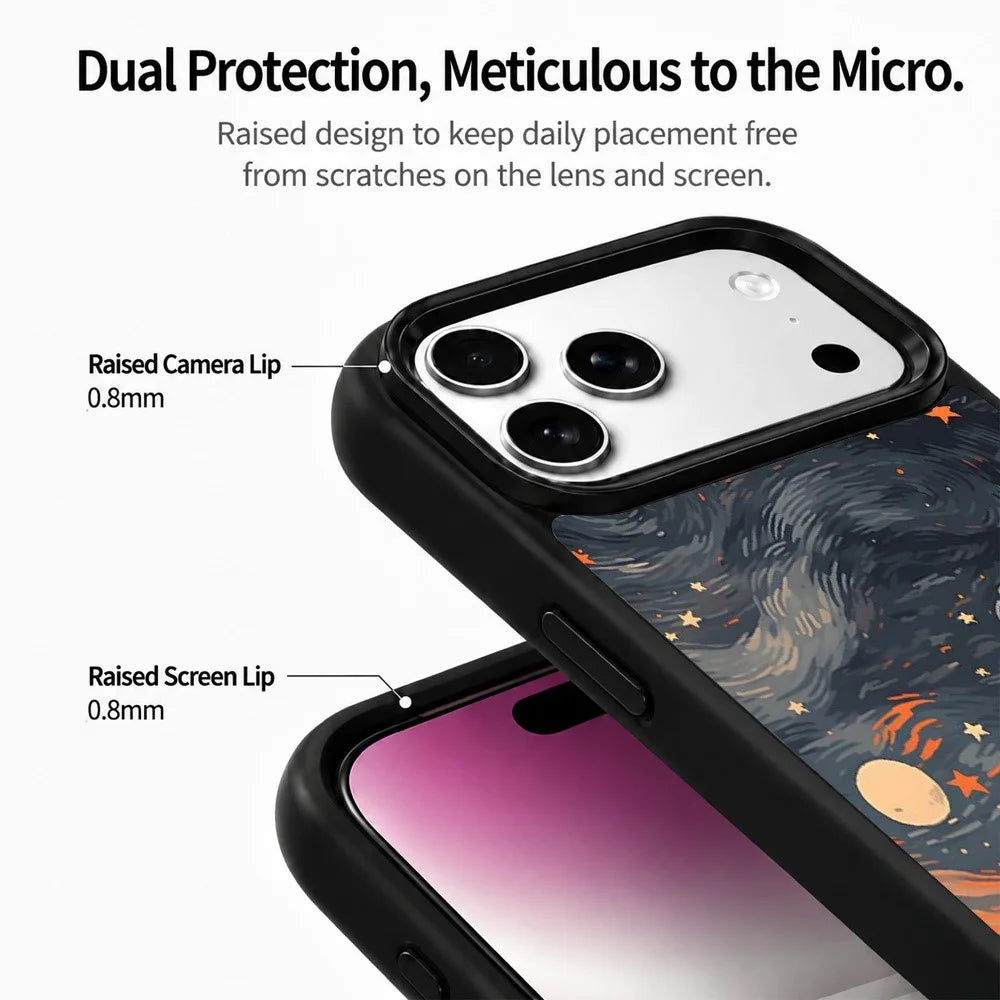 For iPhone 17 Pro Max Magnetic Case Art Gallery UV Pattern Printing PC + Silicone Phone Cover - ZX0000 - 5
