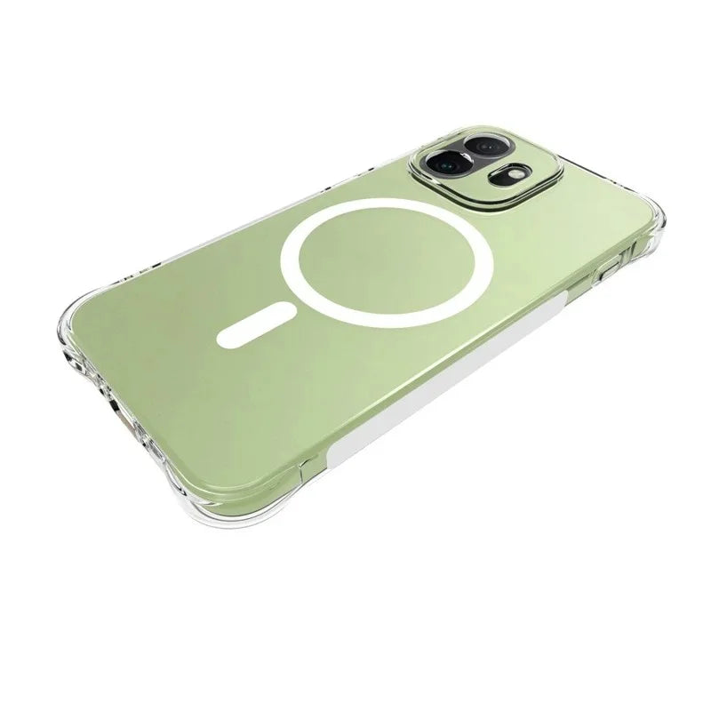WANLONFENG for OnePlus 15T 5G WL1 Series 2.0mm Magnetic Case Clear TPU Phone Back Cover with 2Pcs Screen Films - Transparent - 4