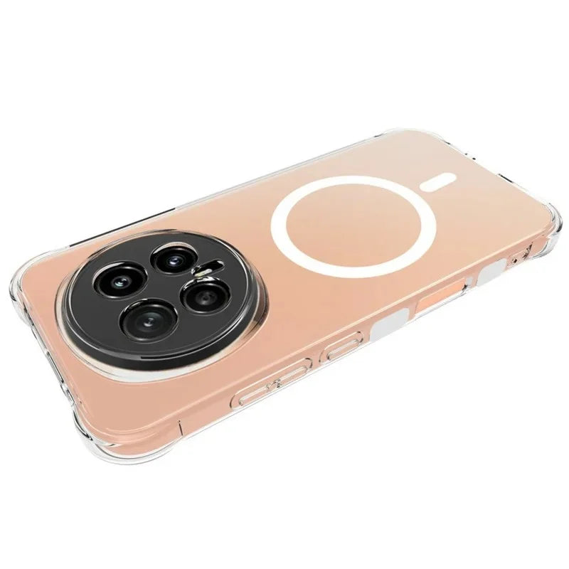WANLONFENG for Honor Magic8 5G WL1 Series 2.0mm Magnetic Case Clear TPU Phone Back Cover with 2Pcs Screen Films - Transparent - 3