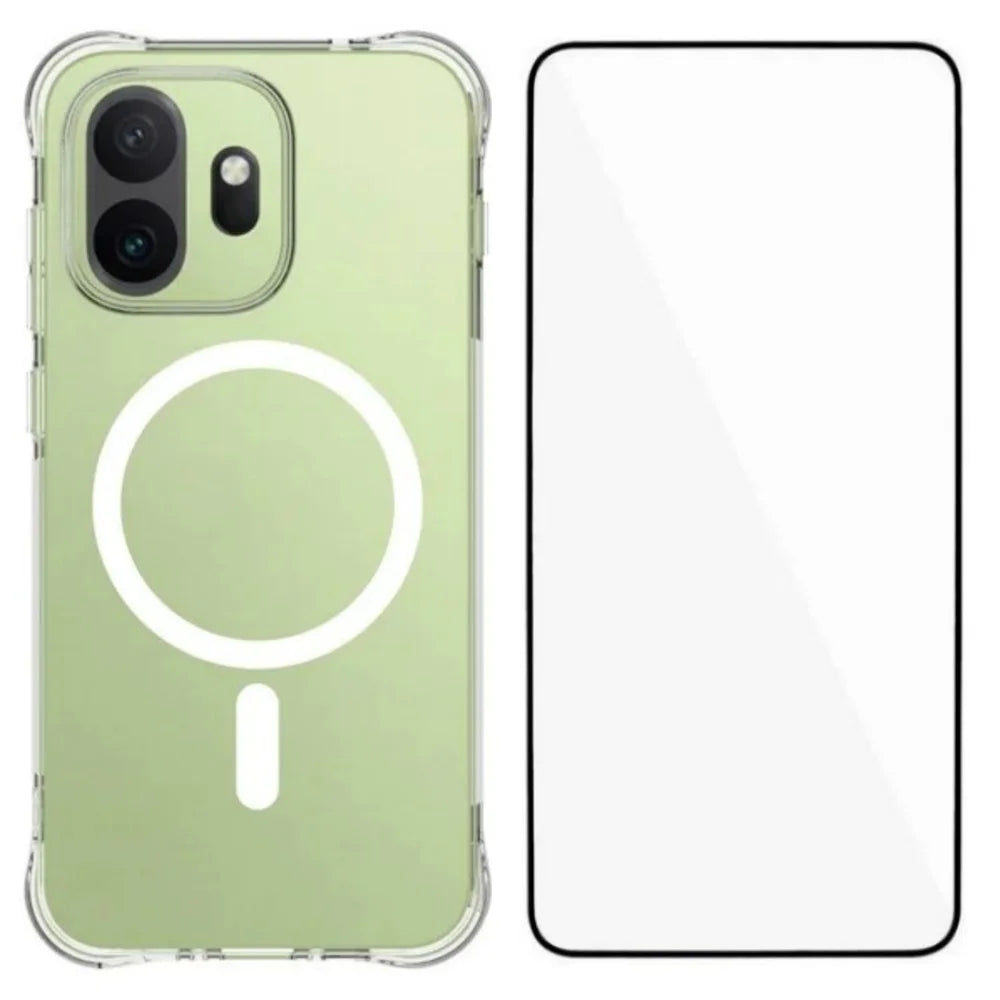 WANLONFENG for OnePlus 15T 5G WL2 Series 2.0mm Magnetic Case Clear TPU Phone Back Cover with Screen Film - Transparent - 1