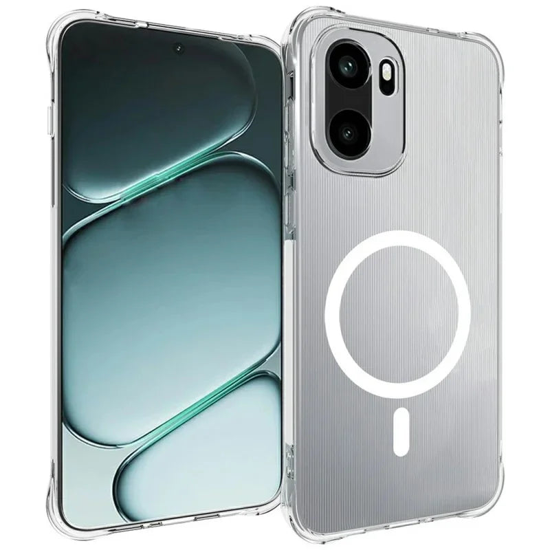 WANLONFENG for OnePlus Ace 6T 5G / OnePlus 15R 5G / OnePlus Ace 6 5G WL2 Series 2.0mm Magnetic Case Clear TPU Phone Back Cover with Screen Film - Transparent - 2