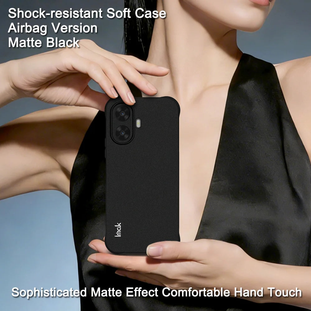 IMAK for TCL K70 Nxtpaper 5G Case TPU Phone Cover Airbag Shockproof Protection - Matte Black - Matte Black - 2