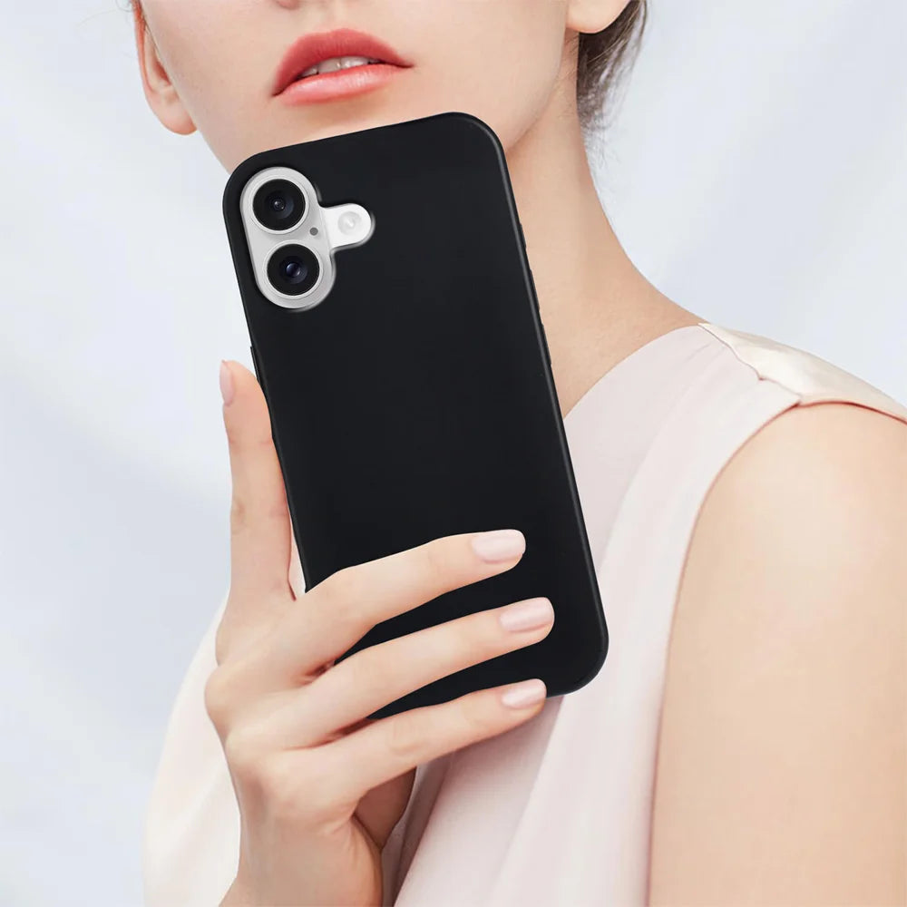 For iPhone 18 TPU Case Soft Matte Anti-fingerprint Phone Back Cover - Black - 7
