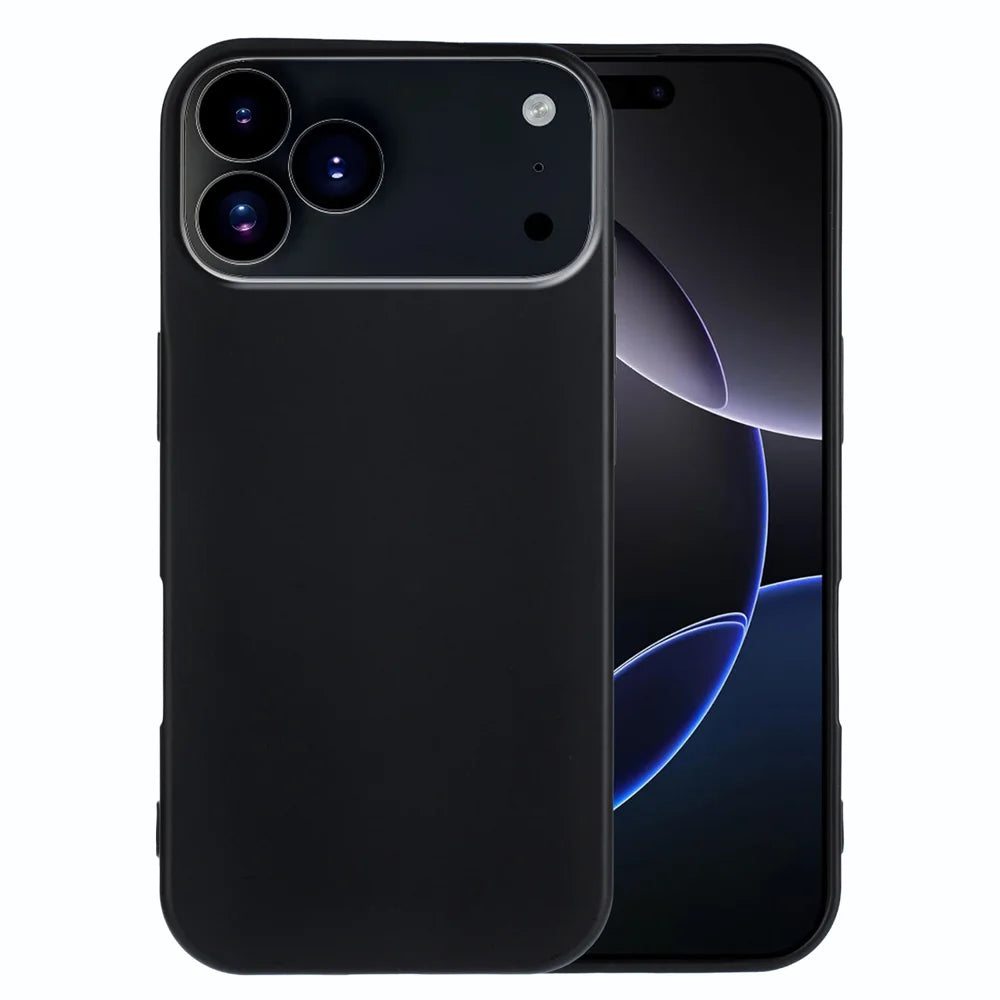 For iPhone 18 Pro / 17 Pro TPU Case Soft Matte Anti-fingerprint Phone Back Cover - Black - 1