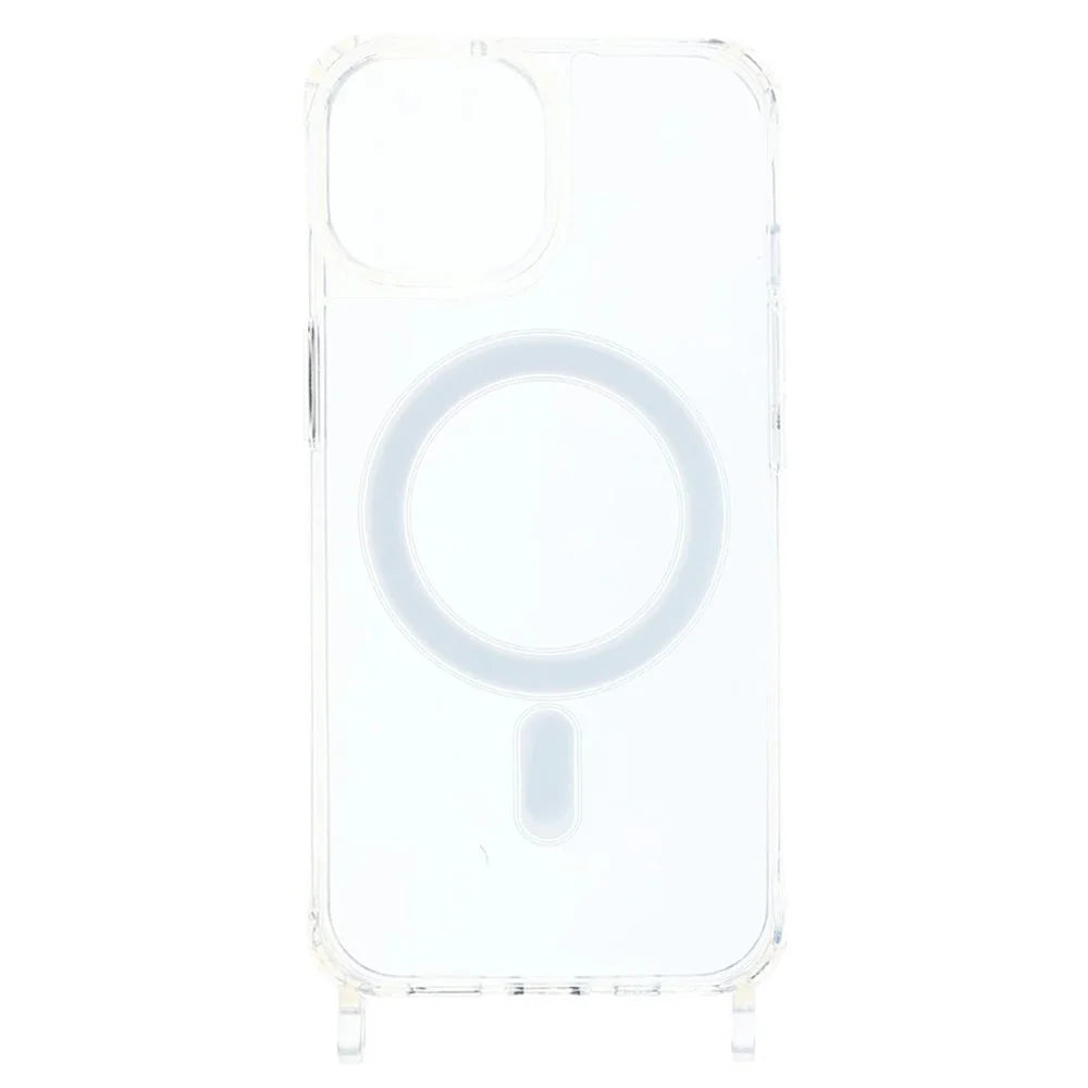 For iPhone 14 Plus Case Compatible with MagSafe TPU+PC 1.5mm Clear Phone Cover with Lanyard Holes - Transparent - 3