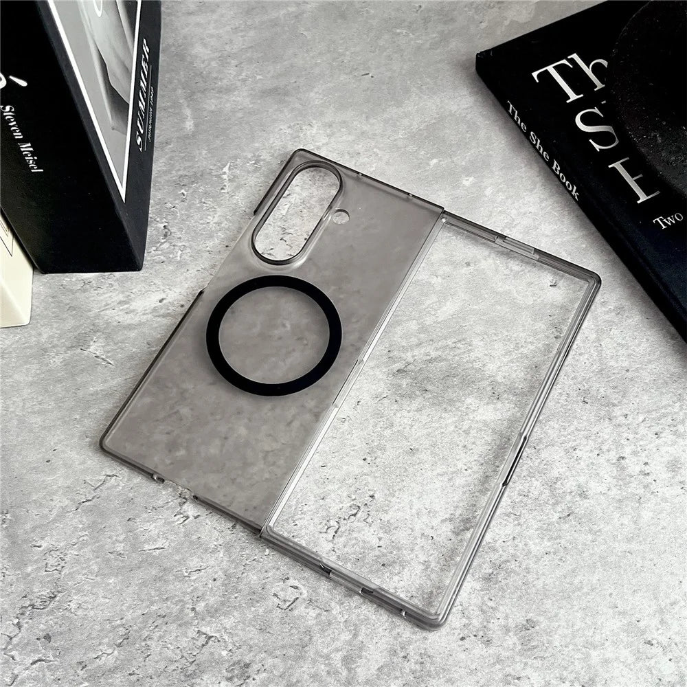 For Samsung Galaxy Z Fold8 Ultra Magnetic Case Matte Transparent TPU + PC Shockproof Cover - Black - 4