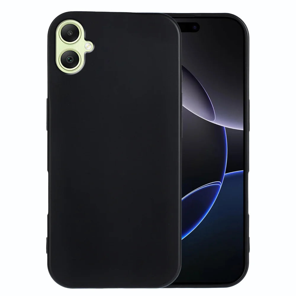 For Samsung Galaxy A08 4G / Galaxy A08 5G TPU Case Soft Matte Anti-fingerprint Phone Back Cover - Black - 1