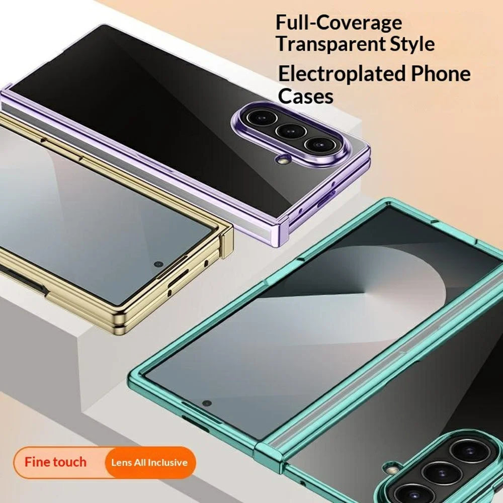 For Samsung Galaxy Z Fold8 Ultra Case Hinge Design Electroplating PC Clear Phone Cover - Green - 2