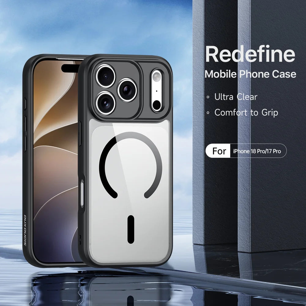DUX DUCIS for iPhone 17 Pro / iPhone 18 Pro Aimo Series Magnetic Case PC + TPU Clear Back Phone Cover (REACH Certification) - Black - 3