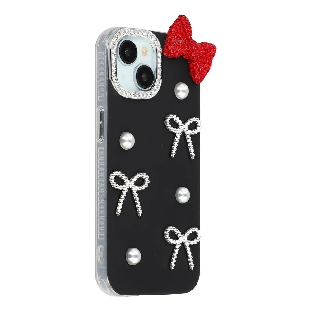 For iPhone 15 Case PC + TPU IMD Phone Cover with Electroplated Camera Frame - Classic Black - 2