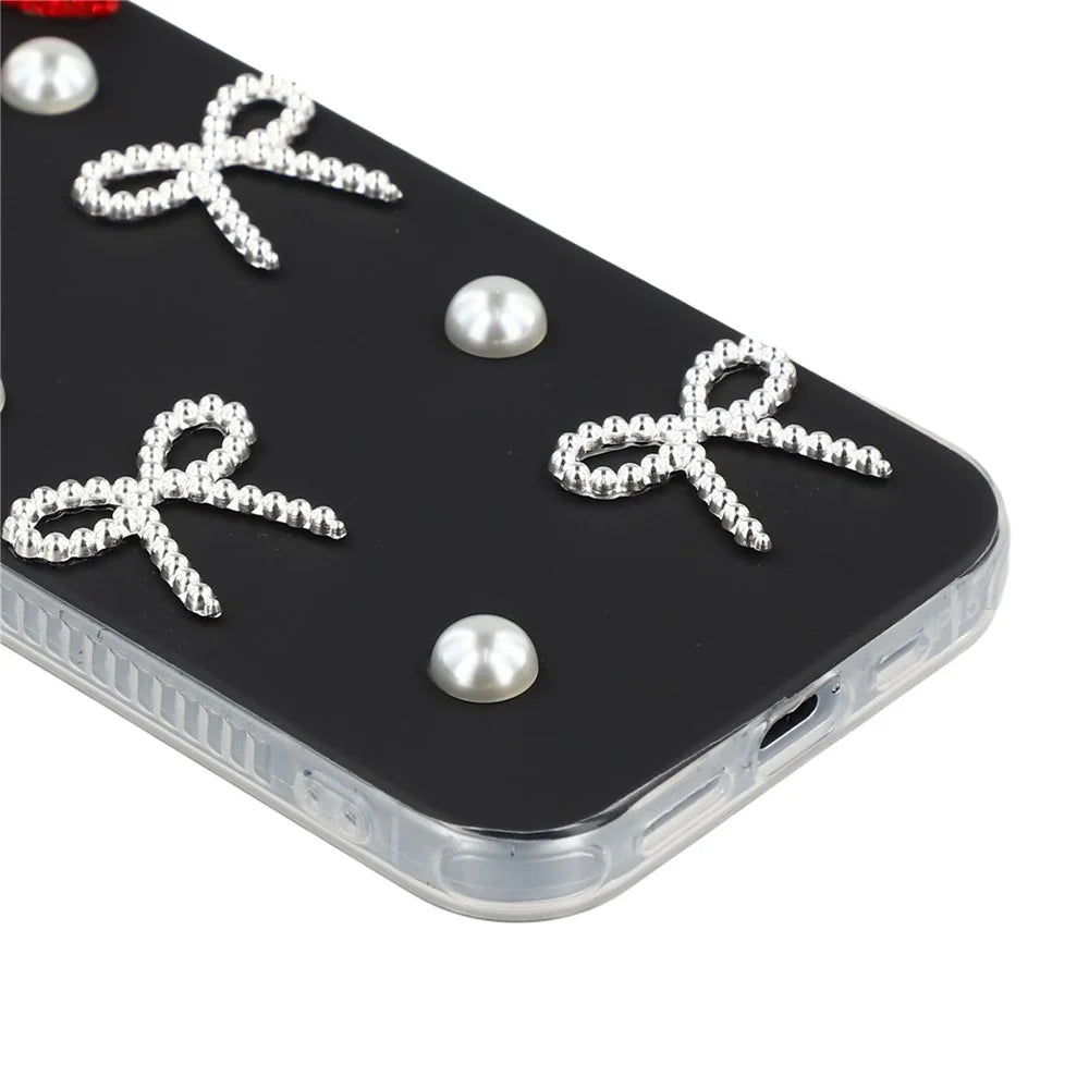 For iPhone 15 Case PC + TPU IMD Phone Cover with Electroplated Camera Frame - Classic Black - 6