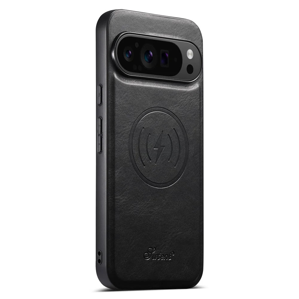 SUTENI H15 For Google Pixel 11 Pro Magnetic Case Detachable Card Holder Waxy Texture PU Leather TPU Phone Cover - Black - 3