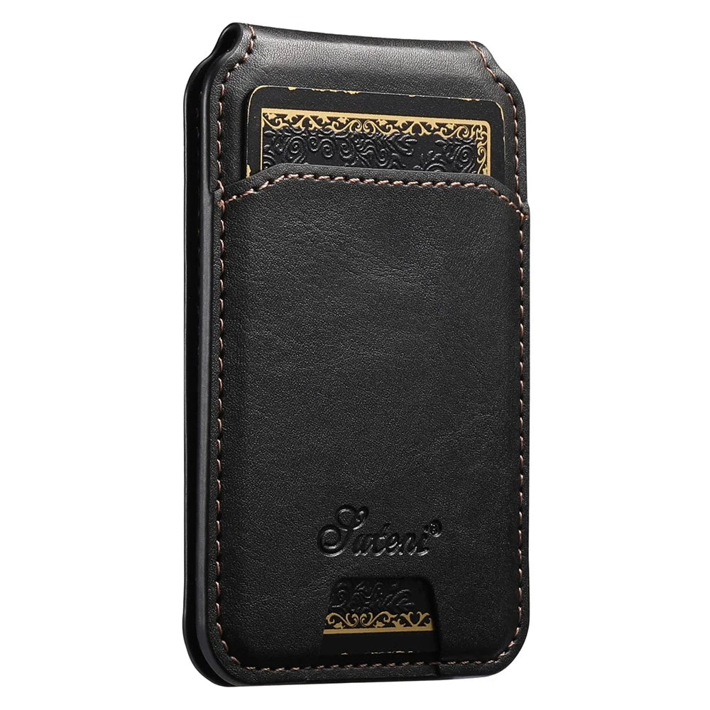 SUTENI H15 For Google Pixel 11 Pro Magnetic Case Detachable Card Holder Waxy Texture PU Leather TPU Phone Cover - Black - 5