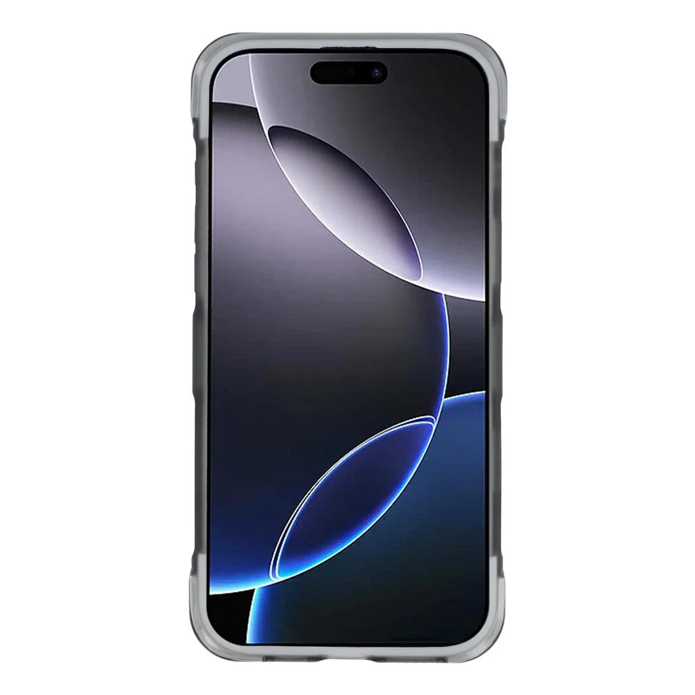 JAUCASE for iPhone 16 Pro Case Magnetic Kickstand Wave Texture PC + TPU Airbag Corner Protection Phone Cover with Camera Control Button - Transparent Black - 2
