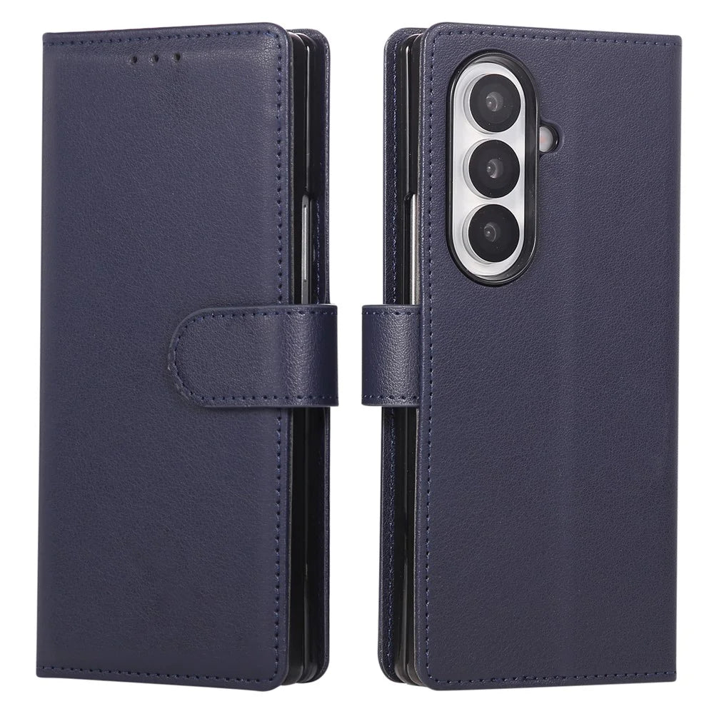 For Samsung Galaxy Z Fold8 Ultra Case Magnetic Clasp PU Leather Phone Cover with Card Slot - Blue - 1