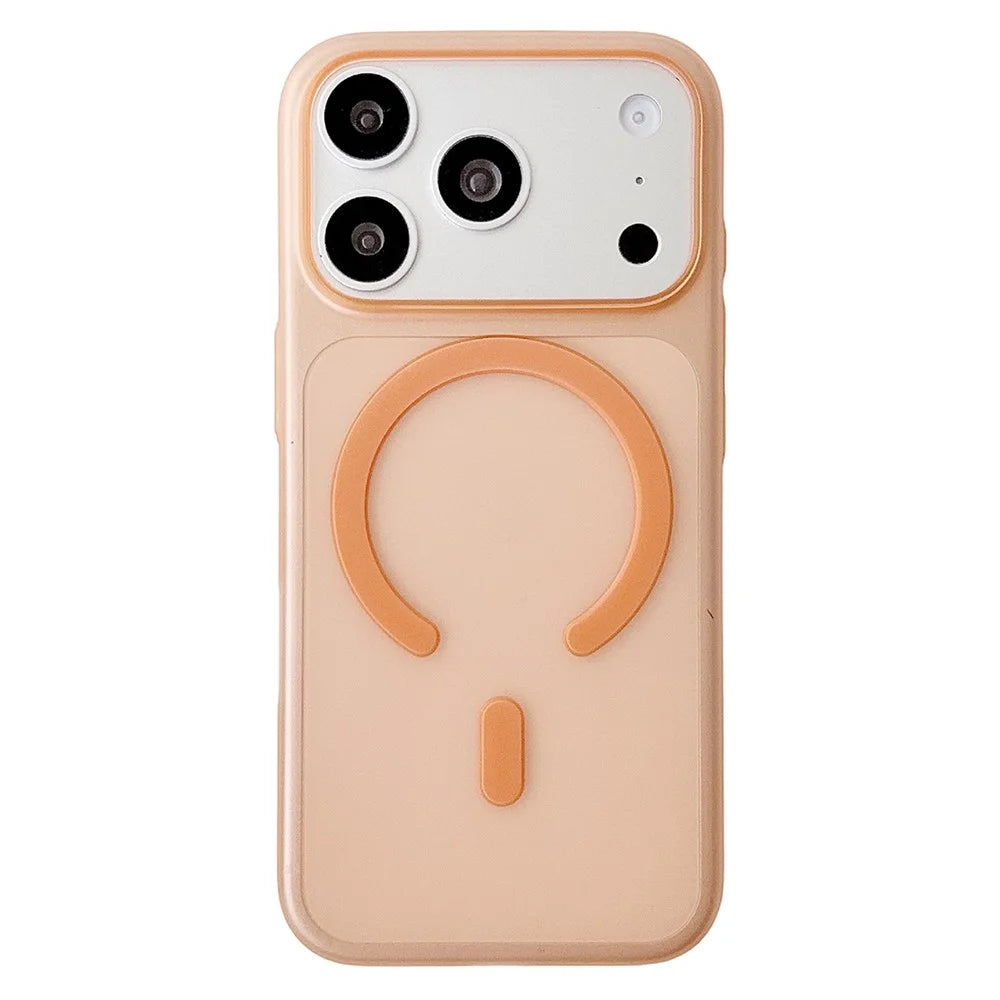 For iPhone 18 Pro Max / 17 Pro Max Magnetic Case Matte Ultra-Thin PP Shockproof Phone Cover - Orange - 1