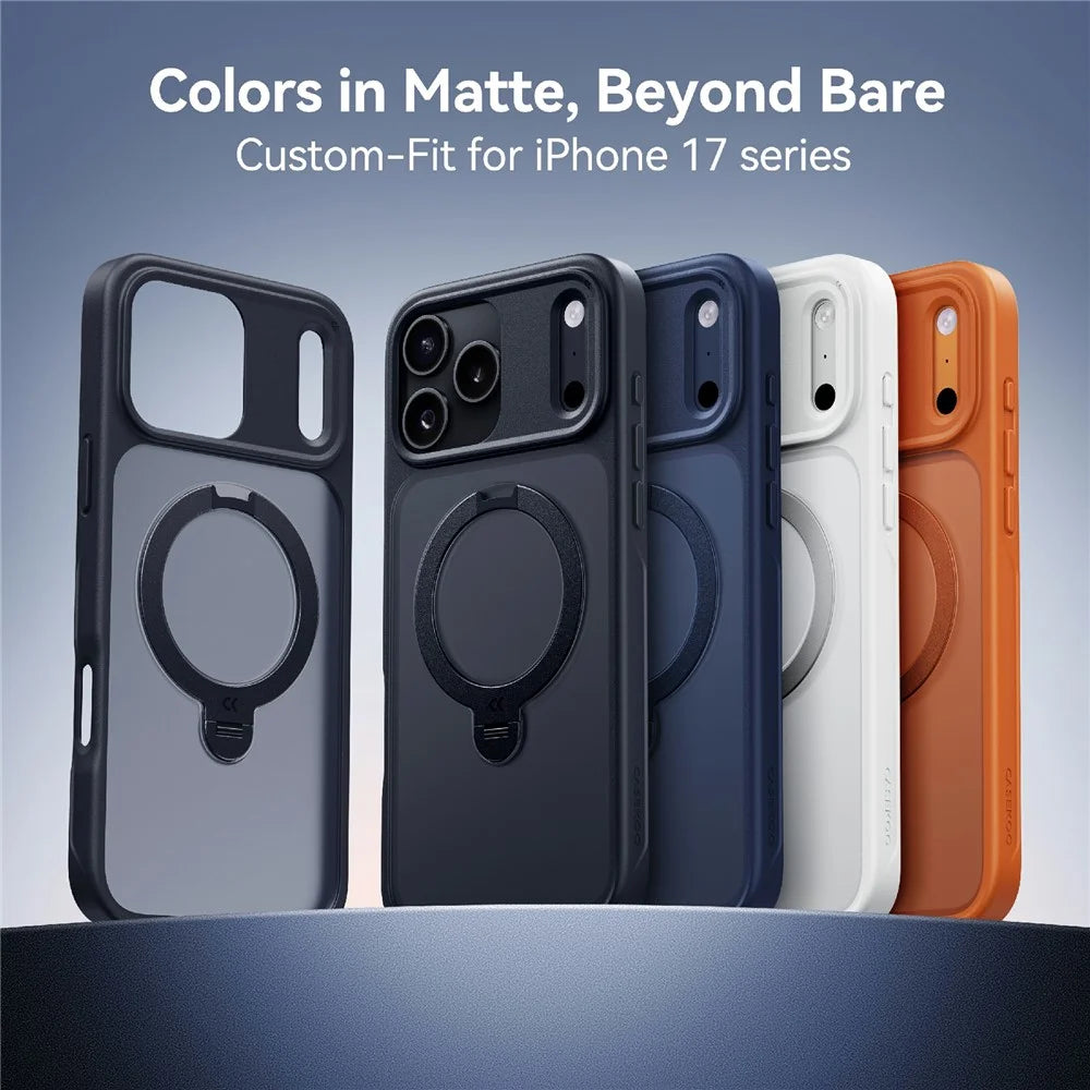 CASEKOO for iPhone 18 Pro Max / 17 Pro Max Case Magnetic Rotating Kickstand PC + TPU Matte Phone Cover - White - 2