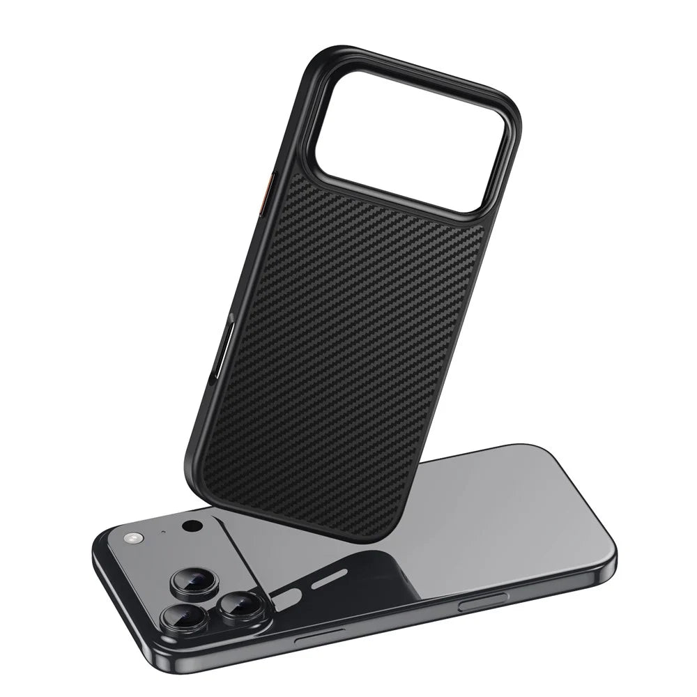 For iPhone 18 Pro / 17 Pro Magnetic Case Carbon Fiber Texture PC + TPU Phone Cover - Black - 2